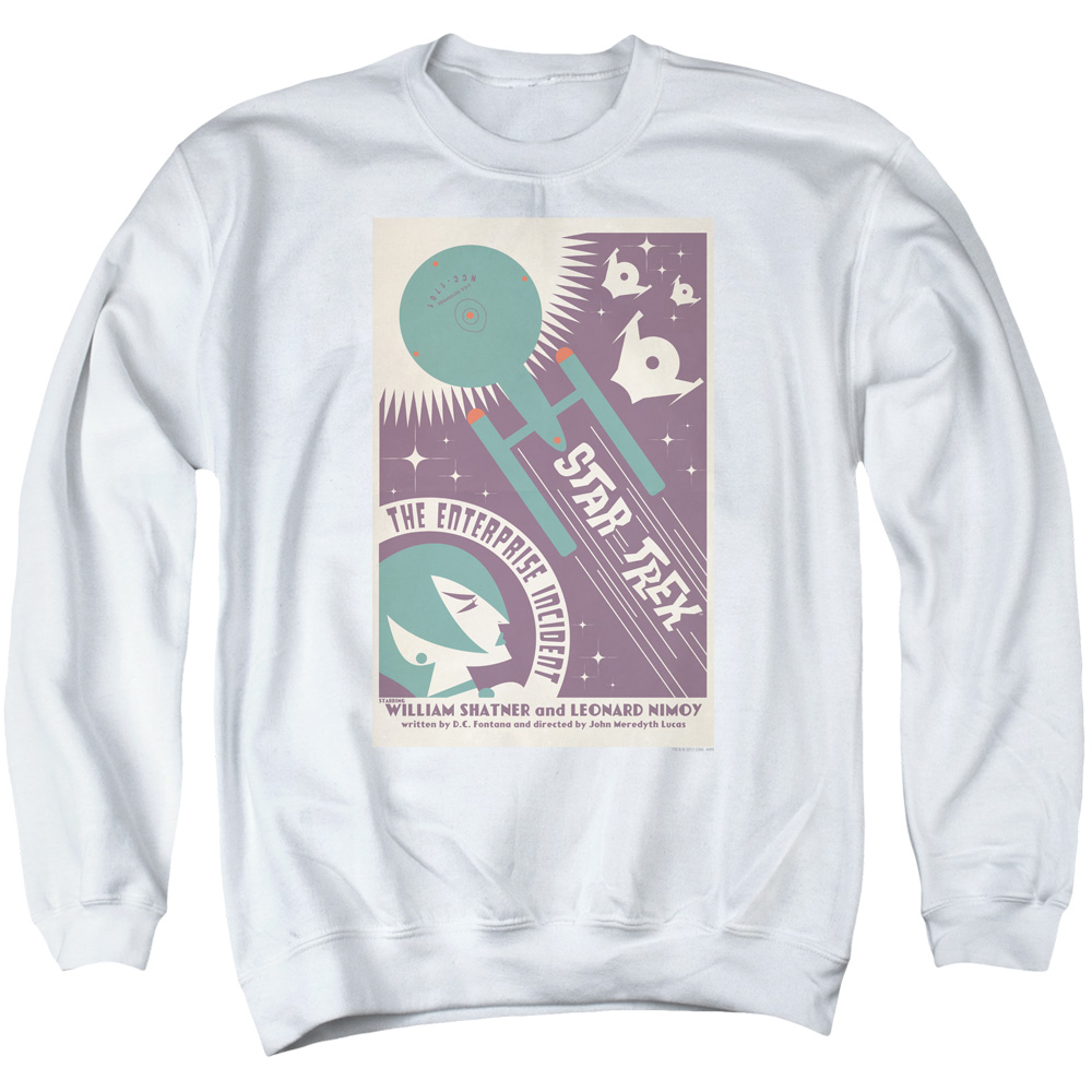Star Trek & Tos Episode 57 Adult Cotton & Polyster Crewneck Sweatshirt, White - Medium