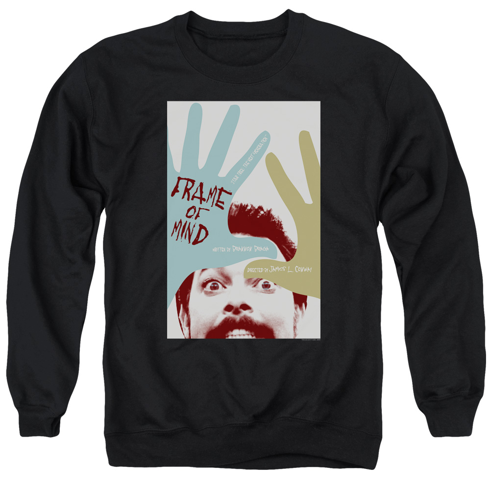 Star Trek & Tng Season 6 Episode 21 Adult Cotton & Polyster Crewneck Sweatshirt, Black - 2X