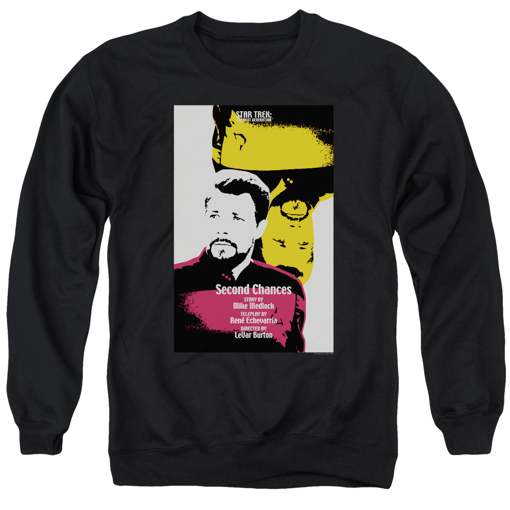 Star Trek & Tng Season 6 Episode 24 Adult Cotton & Polyster Crewneck Sweatshirt, Black - Small