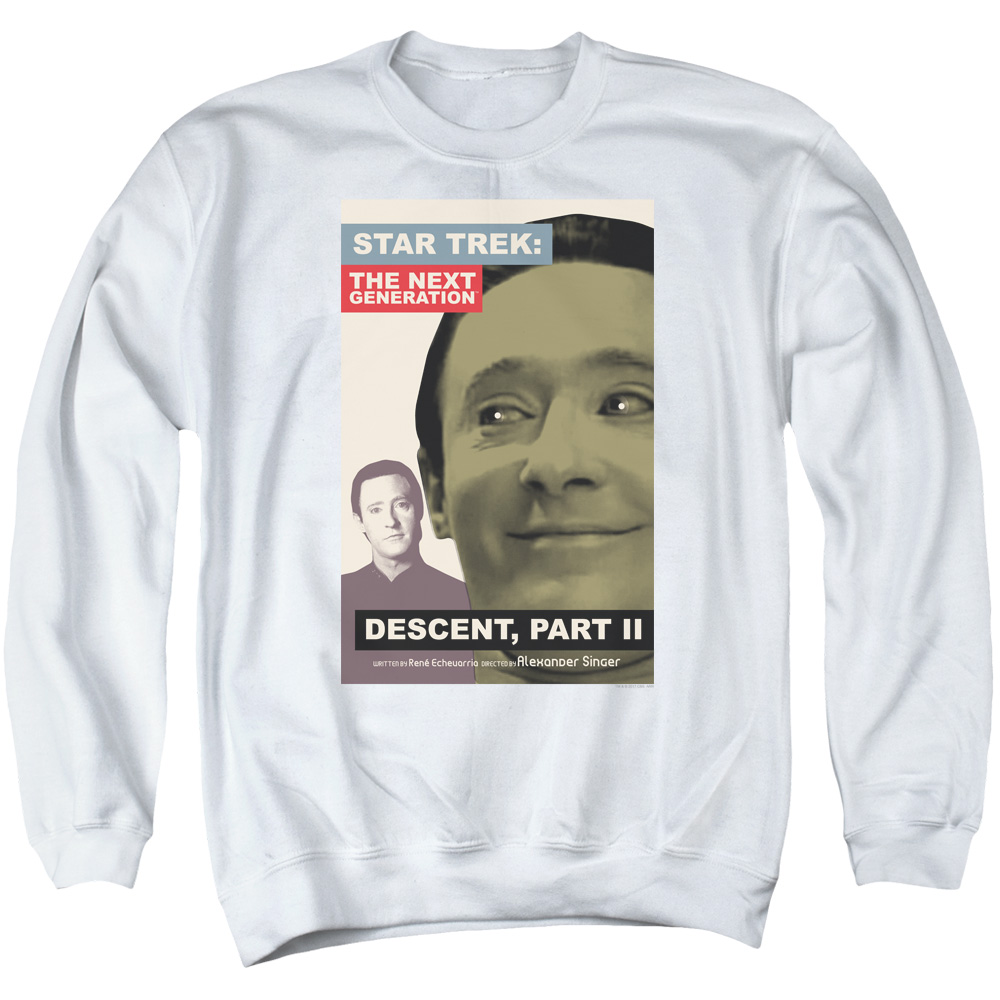 Star Trek & Tng Season 7 Episode 1 Adult Cotton & Polyster Crewneck Sweatshirt, White - Extra Large