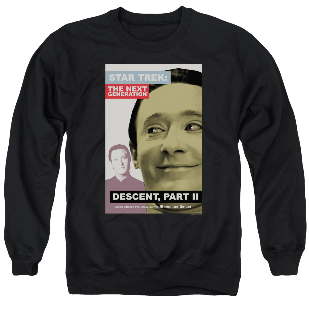 Star Trek & Tng Season 7 Episode 1 Adult Cotton & Polyster Crewneck Sweatshirt, Black - Medium