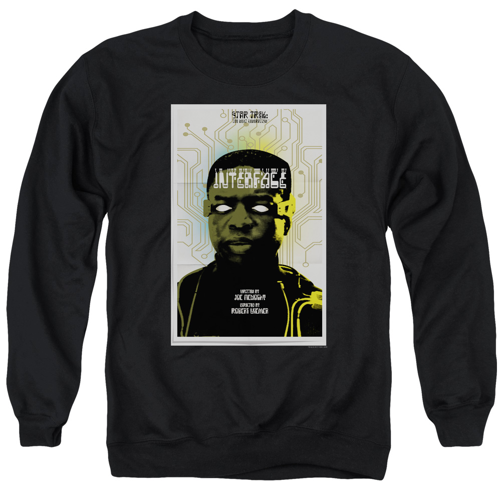 Star Trek & Tng Season 7 Episode 3 Adult Cotton & Polyster Crewneck Sweatshirt, Black - Small