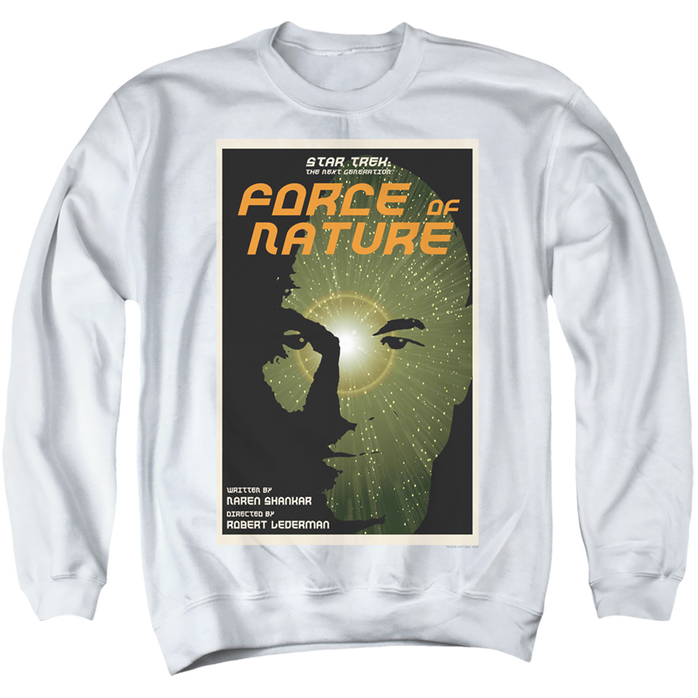 Star Trek & Tng Season 7 Episode 9 Adult Cotton & Polyster Crewneck Sweatshirt, White - Large