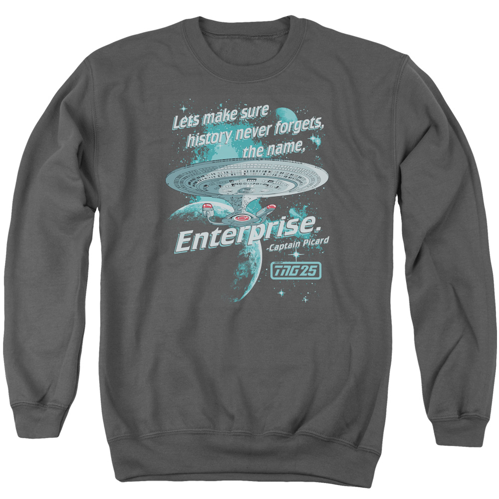 Star Trek & Never Forget Adult Cotton & Polyster Crewneck Sweatshirt, Charcoal - 2X