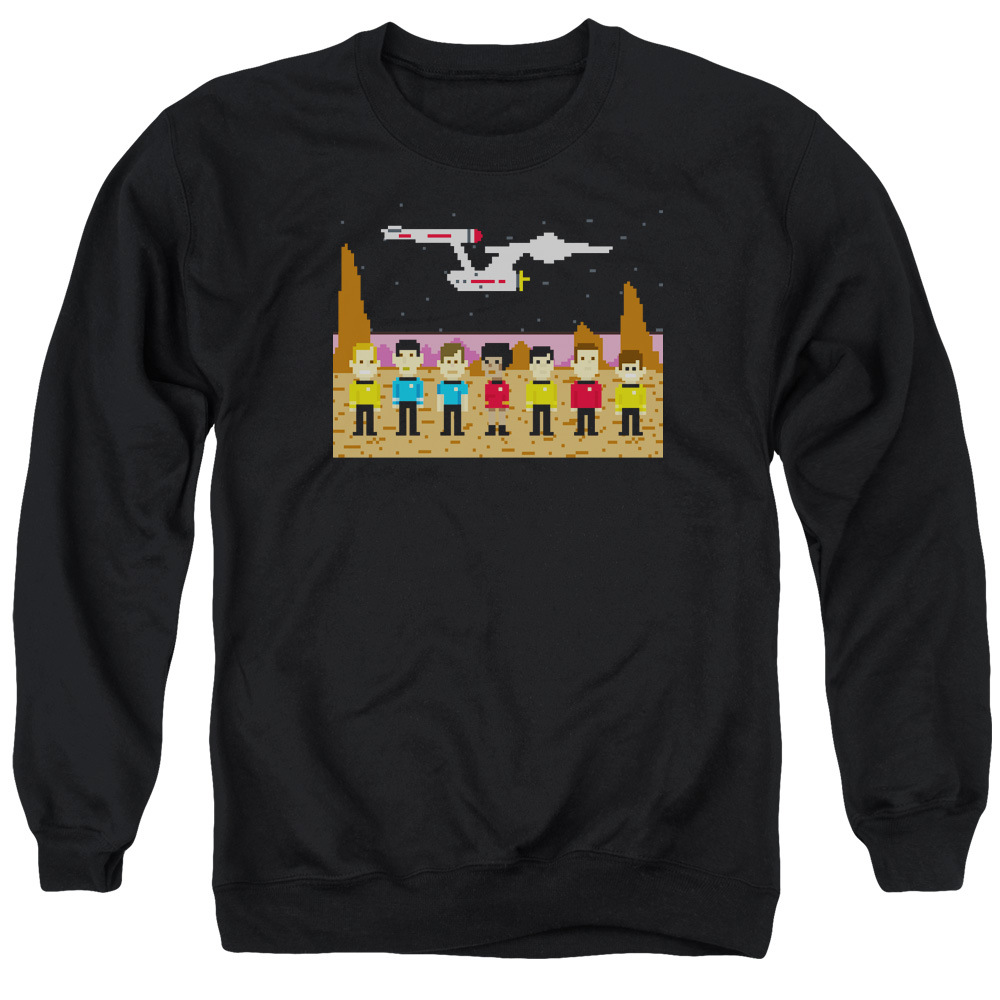 Star Trek & Tos Trexel Crew Adult Cotton & Polyster Crewneck Sweatshirt, Black - 3X