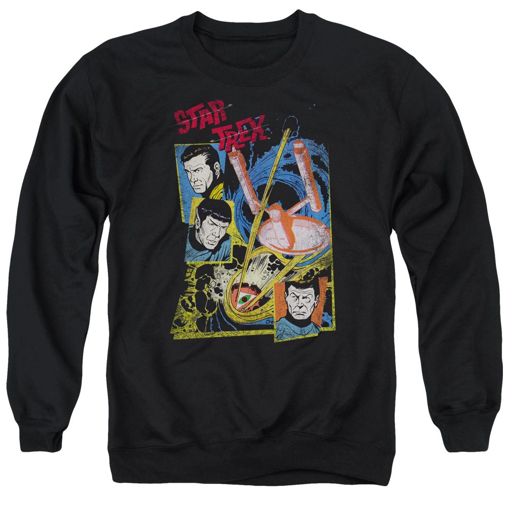 Star Trek & Eye of the Storm Adult Cotton & Polyster Crewneck Sweatshirt, Black - Large