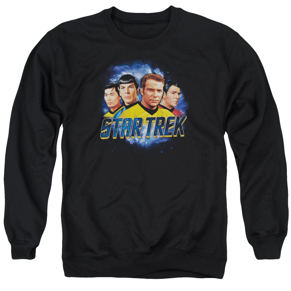 Star Trek & the Boys Adult Cotton & Polyster Crewneck Sweatshirt, Black - Extra Large