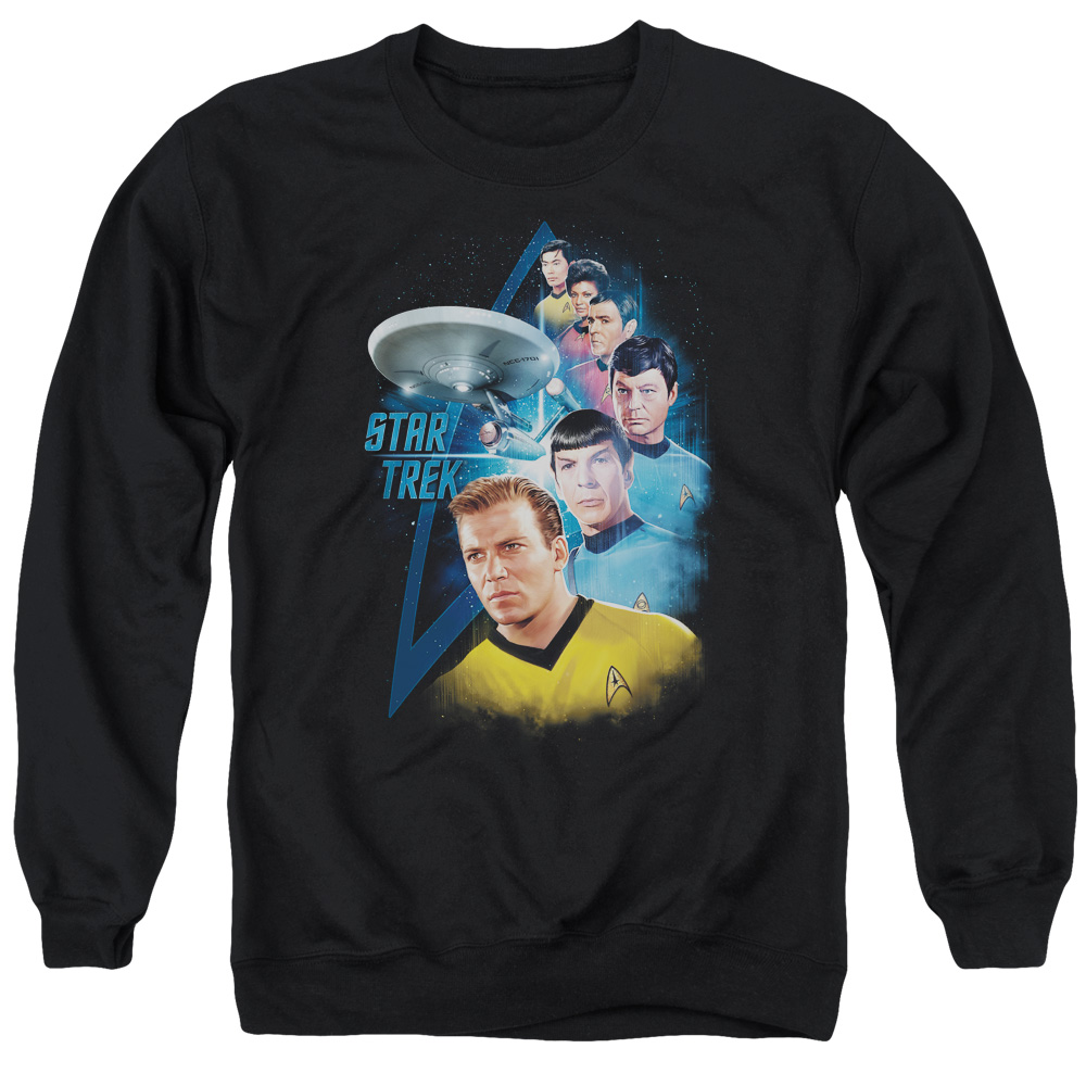 Star Trek & Among the Stars Adult Cotton & Polyster Crewneck Sweatshirt, Black - Extra Large