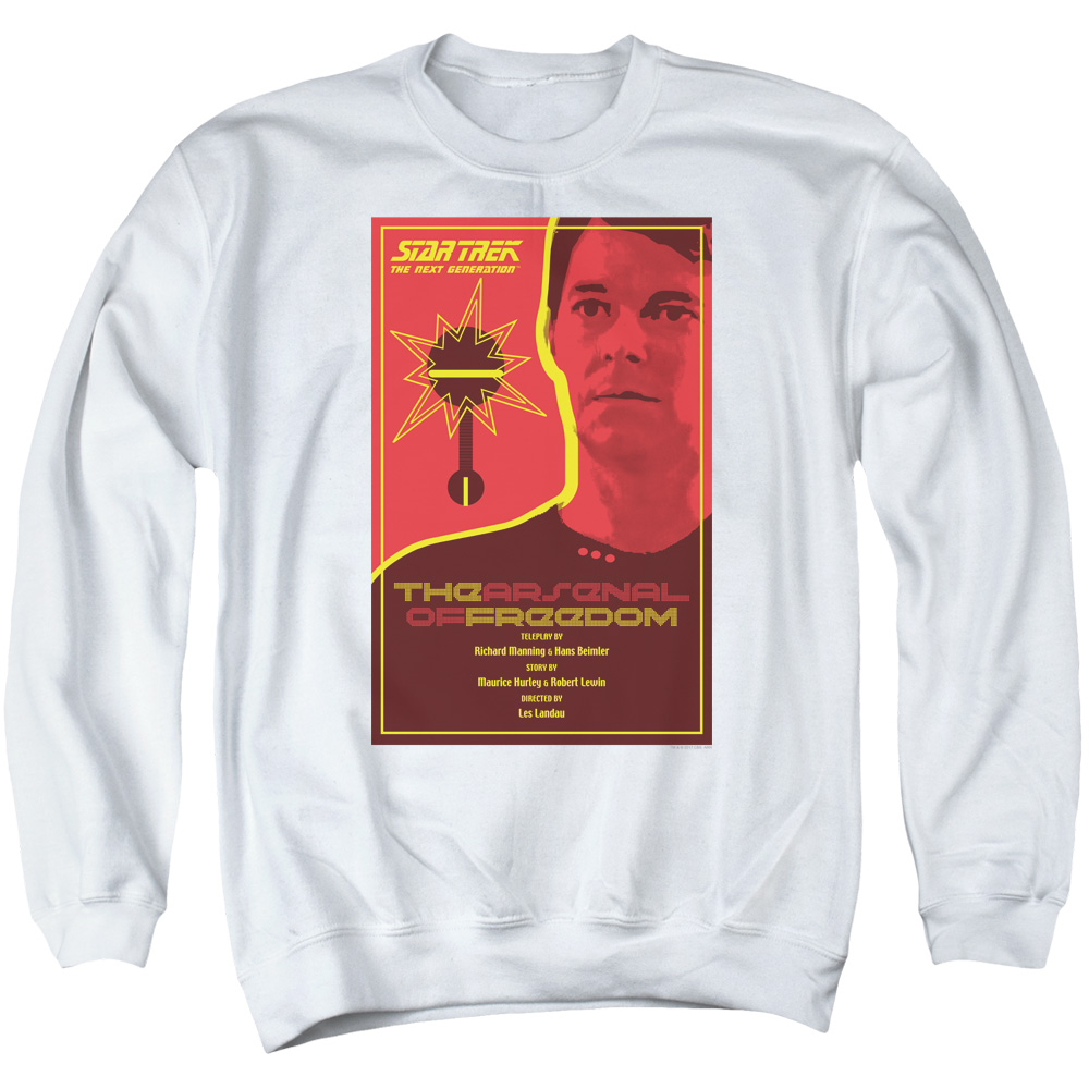 Star Trek & Tng Season 1 Episode 21 Adult Cotton & Polyster Crewneck Sweatshirt, White - Extra Large
