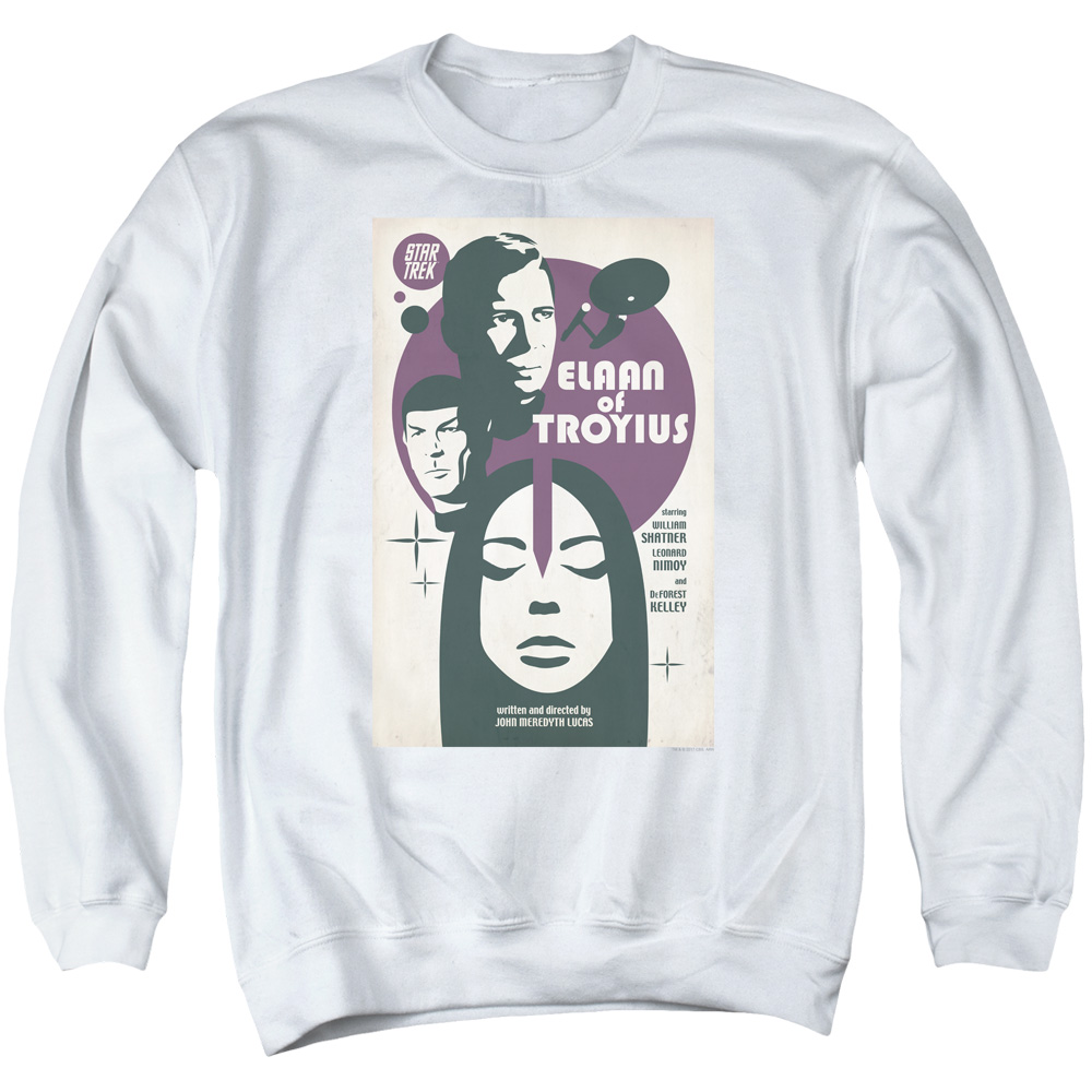 Star Trek & Tos Episode 68 Adult Cotton & Polyster Crewneck Sweatshirt, White - Large