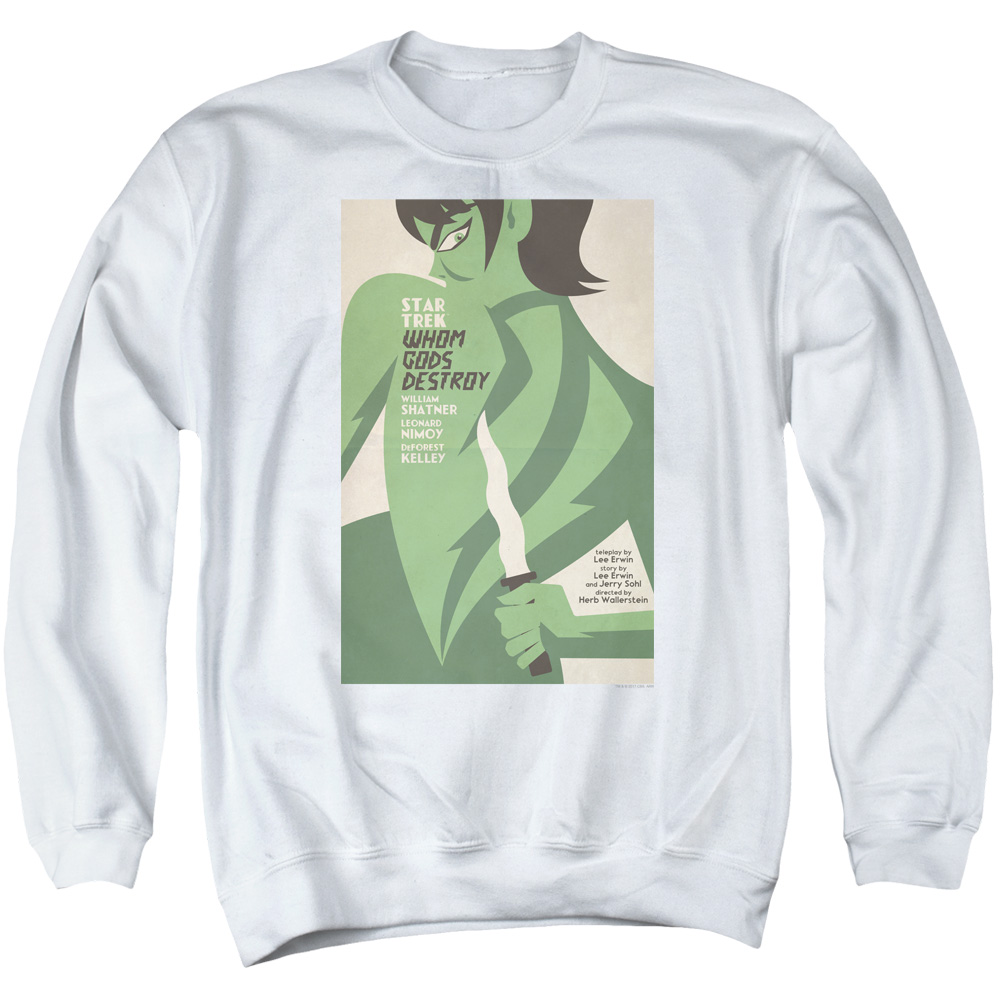 Star Trek & Tos Episode 69 Adult Cotton & Polyster Crewneck Sweatshirt, White - 2X