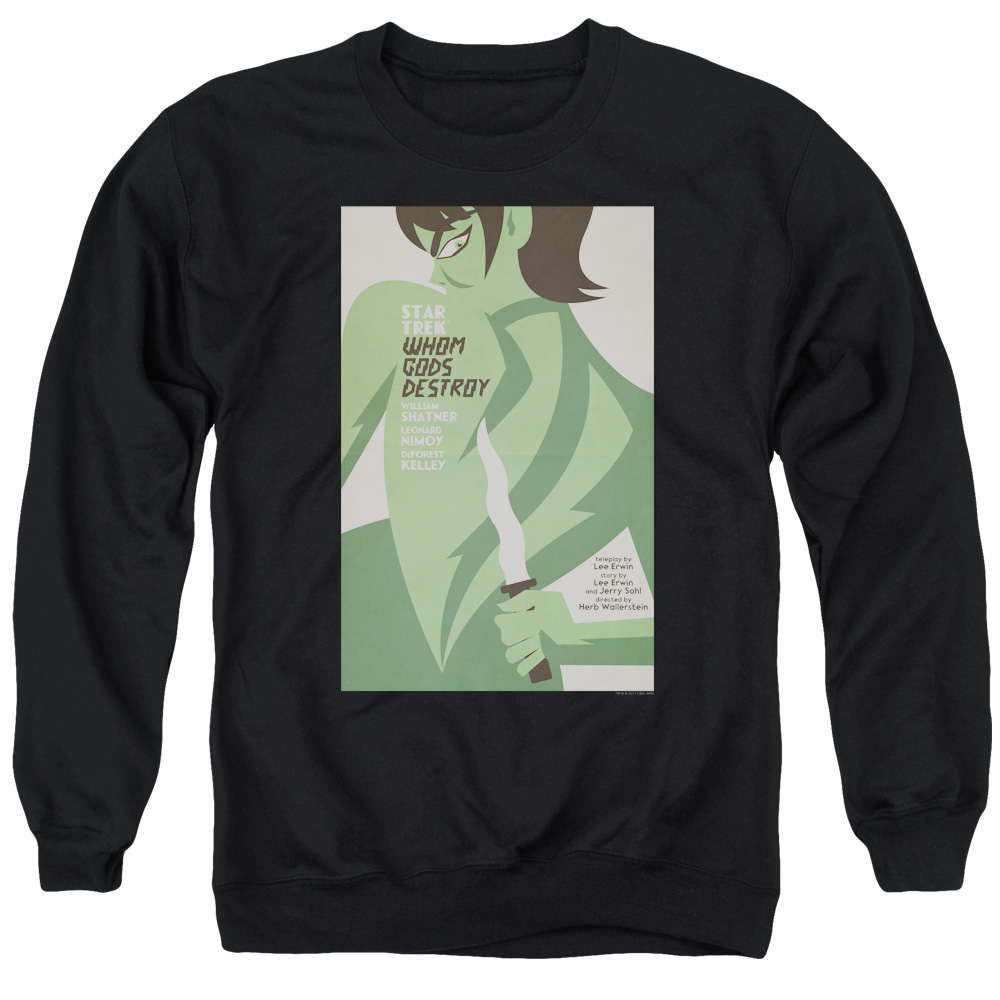 Star Trek & Tos Episode 69 Adult Cotton & Polyster Crewneck Sweatshirt, Black - Large