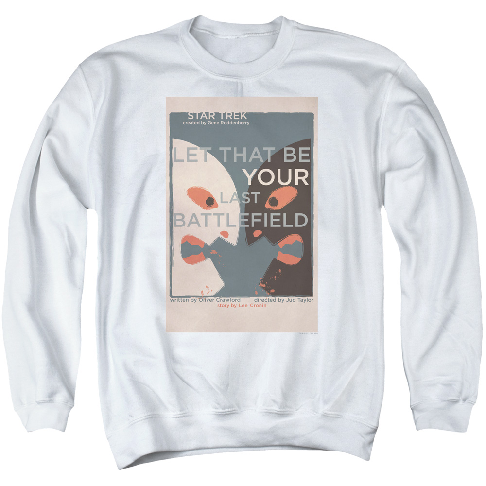 Star Trek & Tos Episode 70 Adult Cotton & Polyster Crewneck Sweatshirt, White - Medium