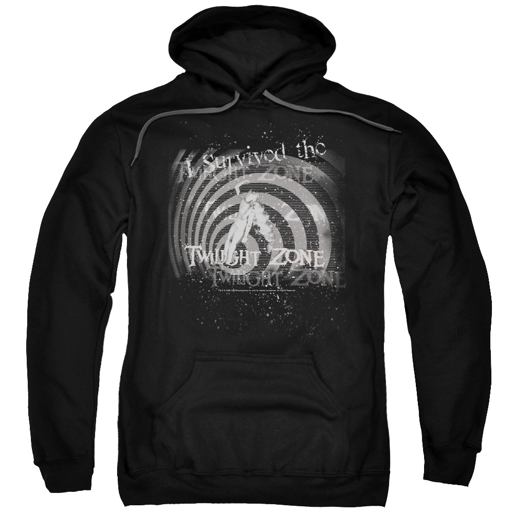 CBS168-AFTH-7 Twilight Zone & I Survived Adult Cotton & Polyster Pull-Over Hoodie, Black - 4X -  Trevco