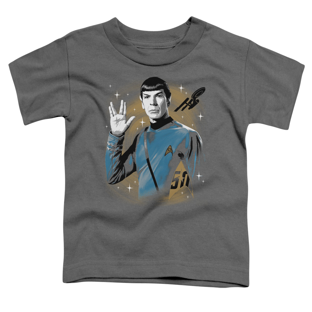 CBS1756-TT-3 Star Trek & Space Prosper Short Sleeve Toddler Cotton T-Shirt, Charcoal - Large - 4 Toddler