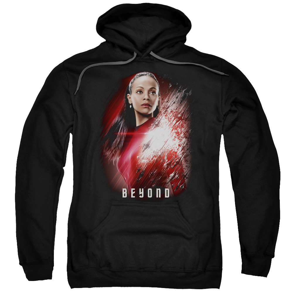 CBS1803-AFTH-2 Star Trek Beyond & Uhura Poster Adult Cotton & Polyster Pull-Over Hoodie, Black - Medium