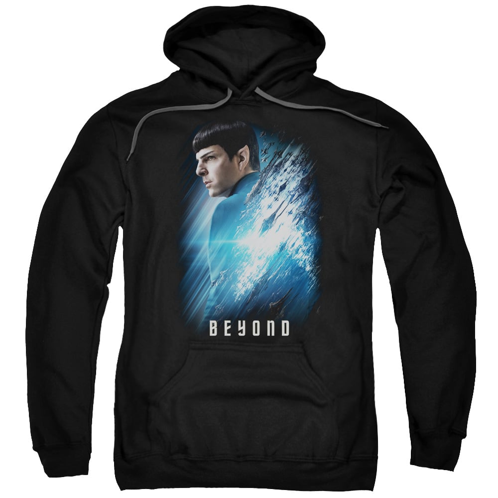 CBS1805-AFTH-7 Star Trek Beyond & Spock Poster Adult Cotton & Polyster Pull-Over Hoodie, Black - 4X -  Trevco