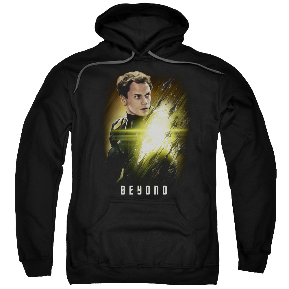 CBS1807-AFTH-3 Star Trek Beyond & Chekov Poster Adult Cotton & Polyster Pull-Over Hoodie, Black - Large
