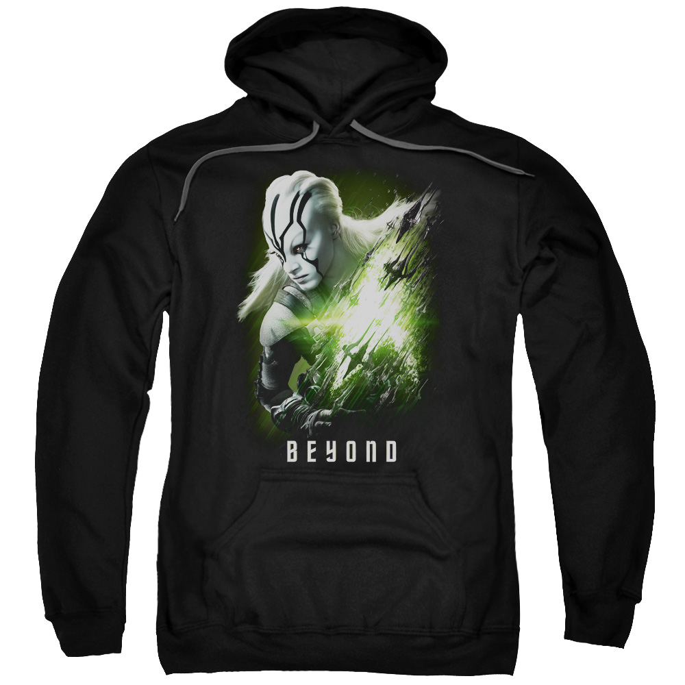 CBS1809-AFTH-5 Star Trek Beyond & Jaylah Poster Adult Cotton & Polyster Pull-Over Hoodie, Black - 2X