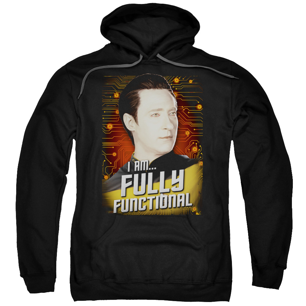CBS1881-AFTH-7 Star Trek & Fully Functional Adult Cotton & Polyster Pull-Over Hoodie, Black - 4X