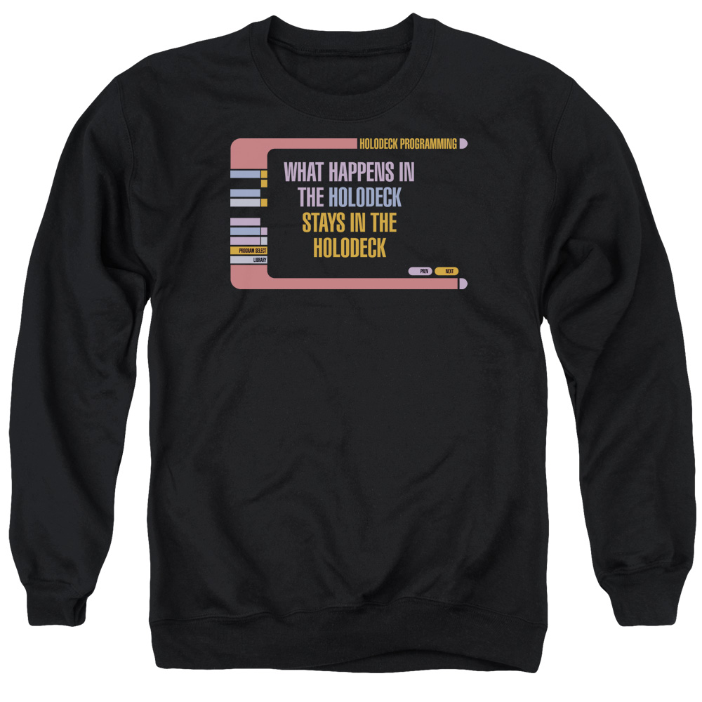 CBS462-AS-2 Star Trek & Holodeck Secrets Adult Cotton & Polyster Crewneck Sweatshirt, Black - Medium
