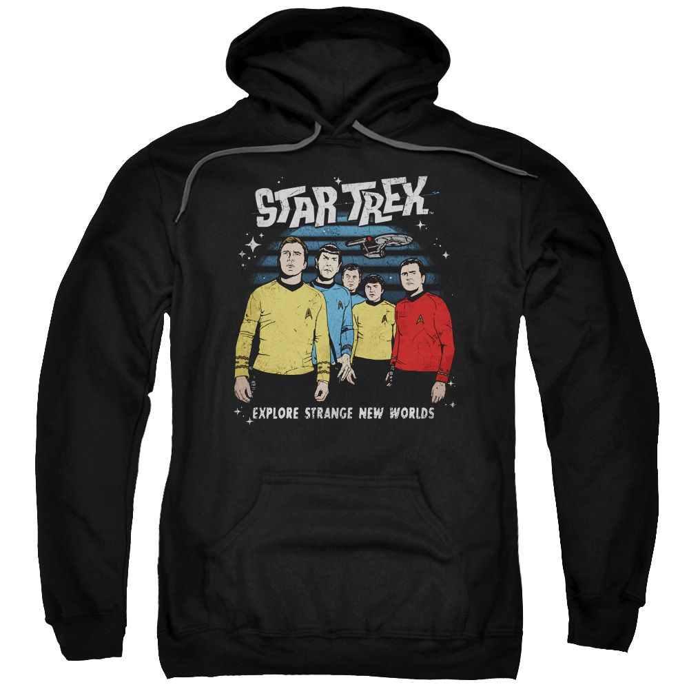 CBS1735-AFTH-7 Star Trek & Stange New World Adult Cotton & Polyster Pull-Over Hoodie, Black - 4X