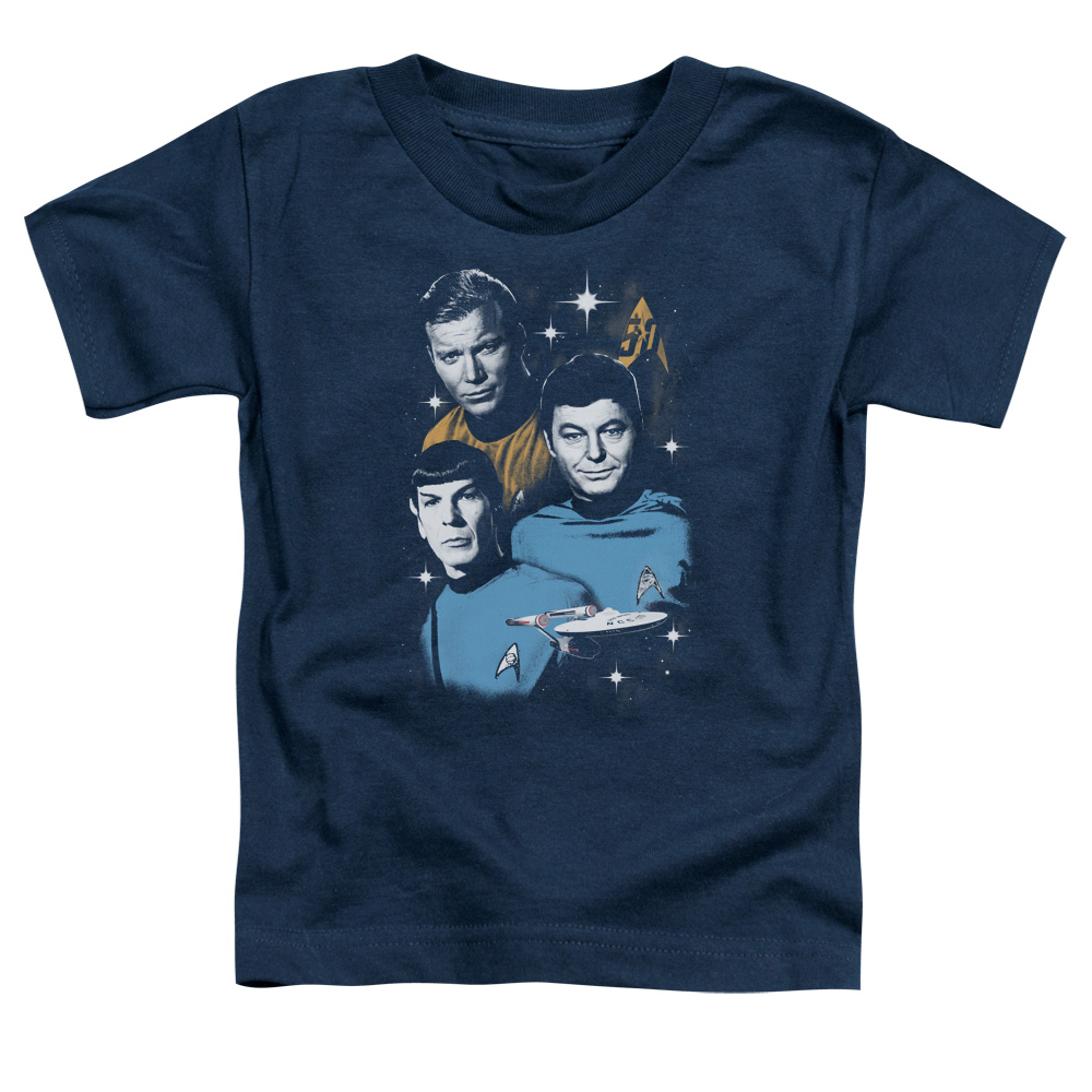Star Trek & All Star Crew Short Sleeve Toddler Cotton T-Shirt, Navy - Large - 4 Toddler