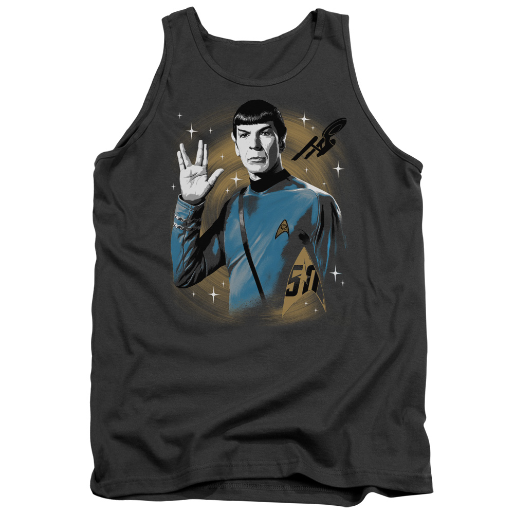 CBS1756-TK-3 Star Trek & Space Prosper Adult Cotton Tank Top, Charcoal - Large