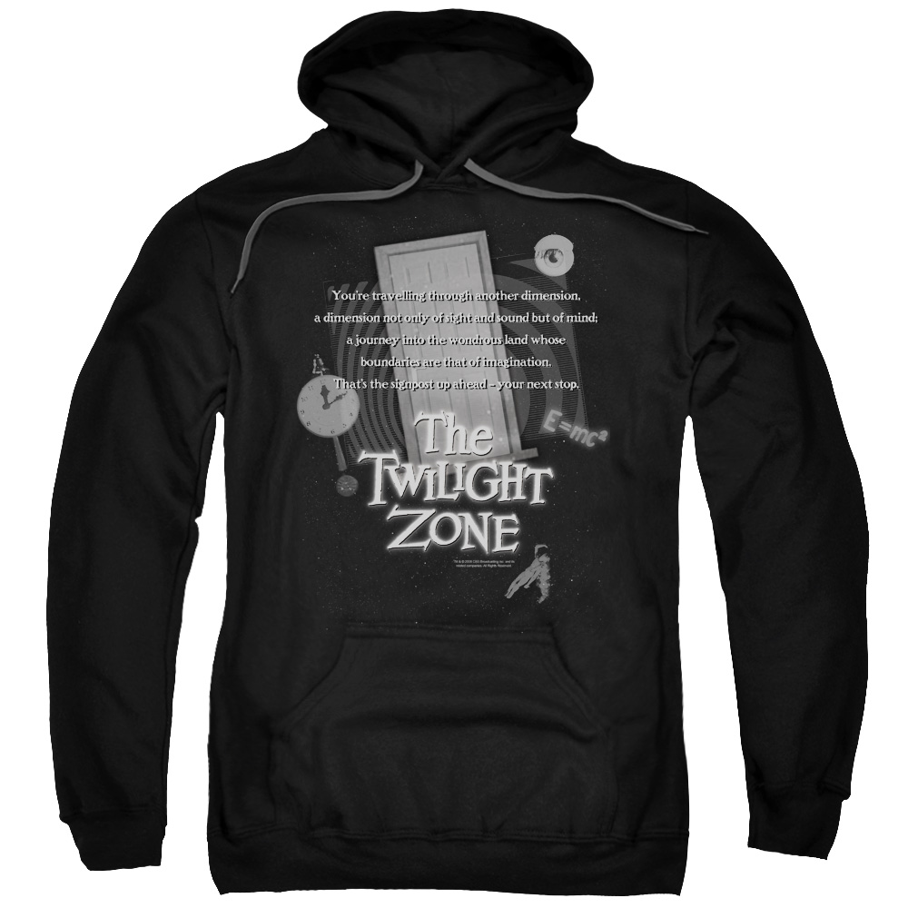 CBS185-AFTH-8 Twilight Zone & Monologue Adult Cotton & Polyster Pull-Over Hoodie, Black - 5X
