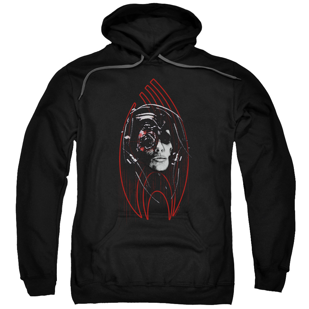CBS1868-AFTH-7 Star Trek & Borg Construct Adult Cotton & Polyster Pull-Over Hoodie, Black - 4X