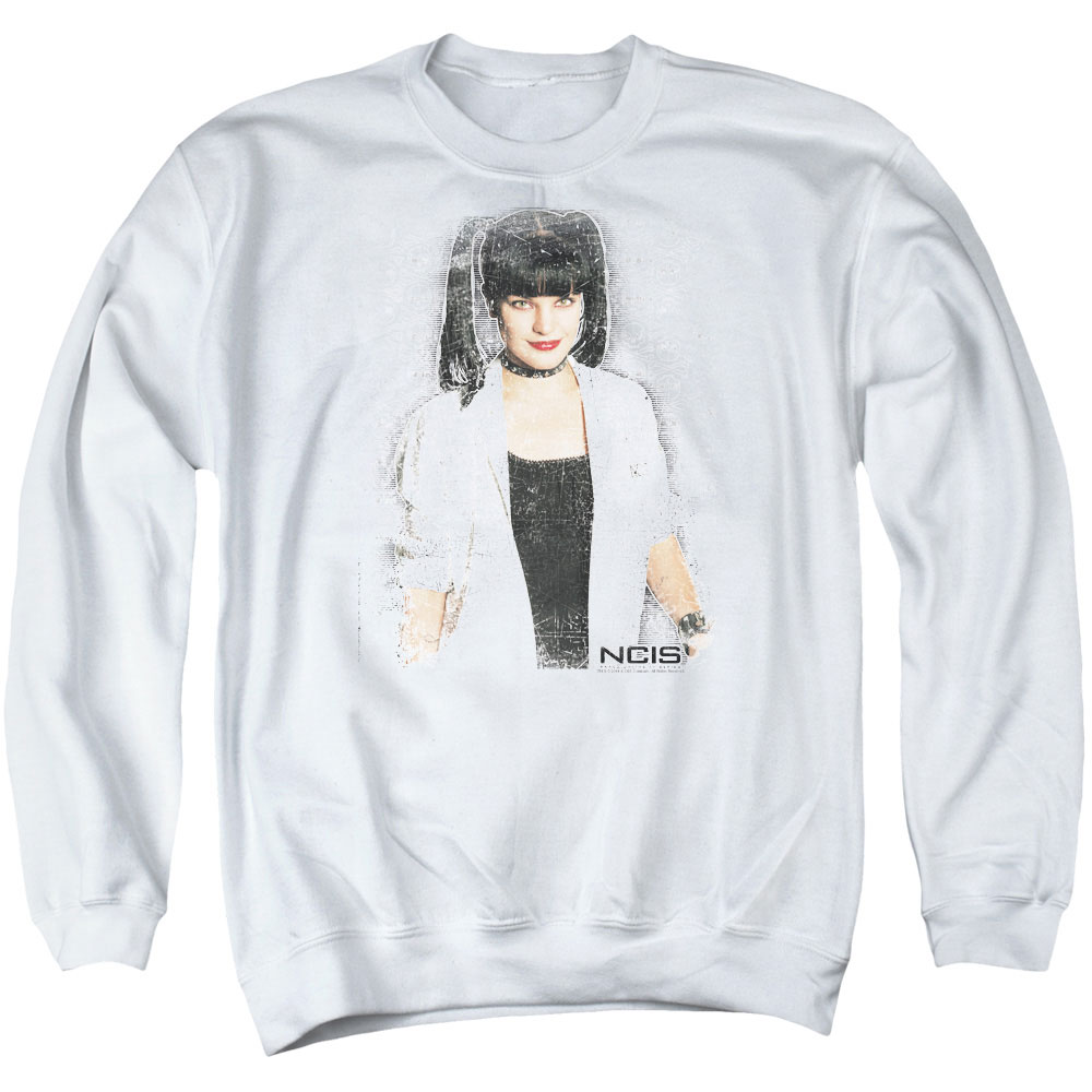 NCIS & Abby Skulls Adult Cotton & Polyster Crewneck Sweatshirt, White - Medium
