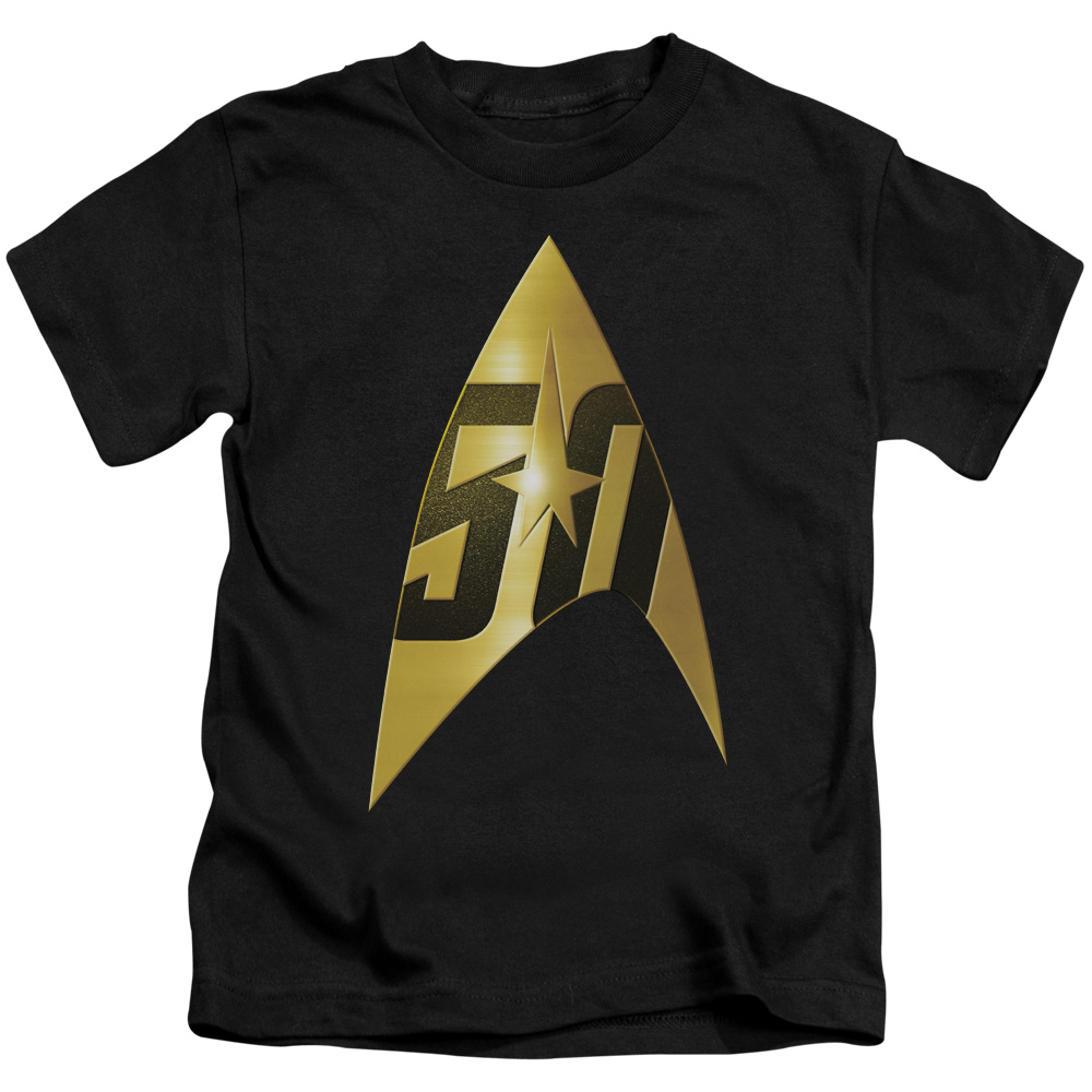 CBS1753-KT-3 Star Trek & 50th Anniversary Delta Short Sleeve Juvenile Cotton 18-1 T-Shirt, Black - Large 7