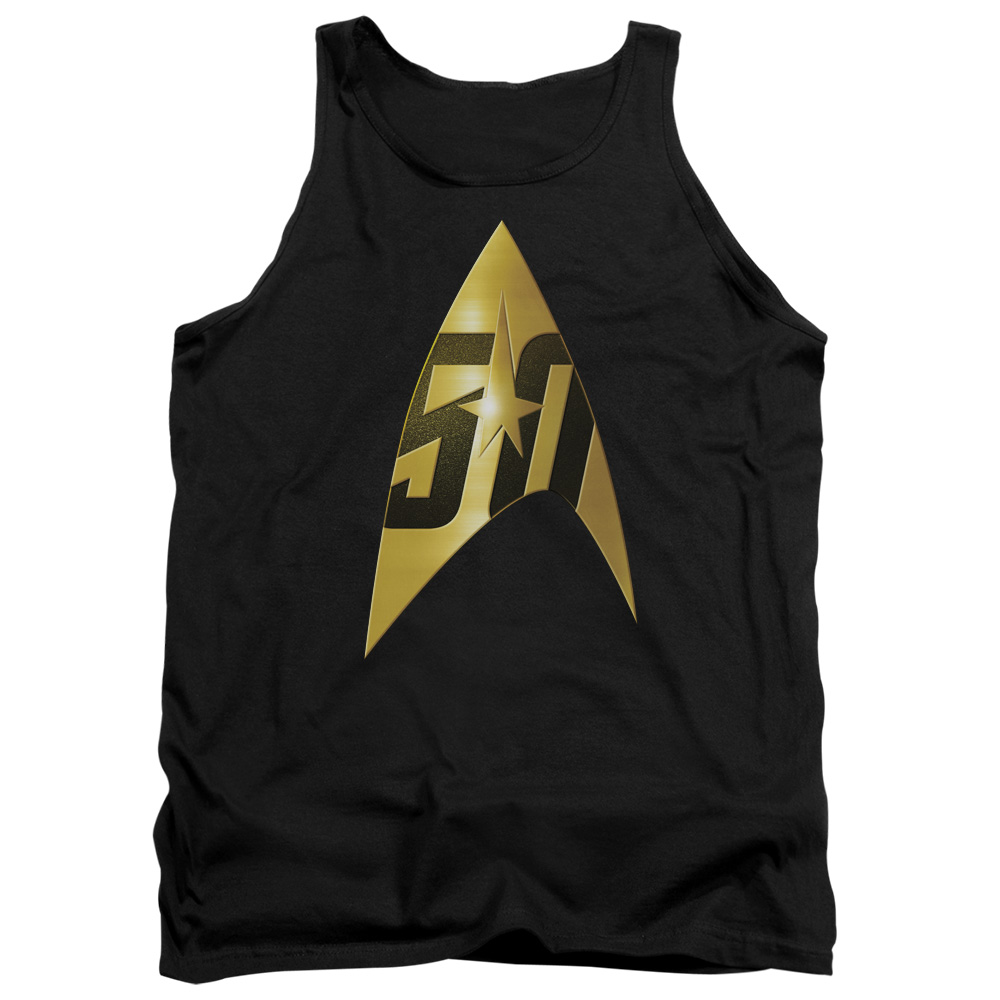 CBS1753-TK-2 Star Trek & 50Th Anniversary Delta Adult Cotton Tank Top, Black - Medium