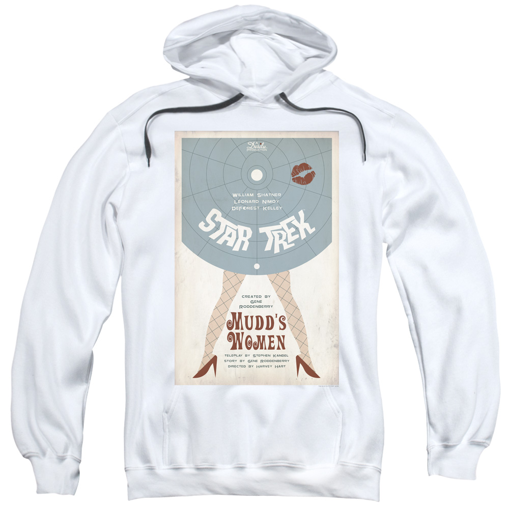 Star Trek & Tos Episode 6 Adult Cotton & Polyster Pull-Over Hoodie, White - Medium