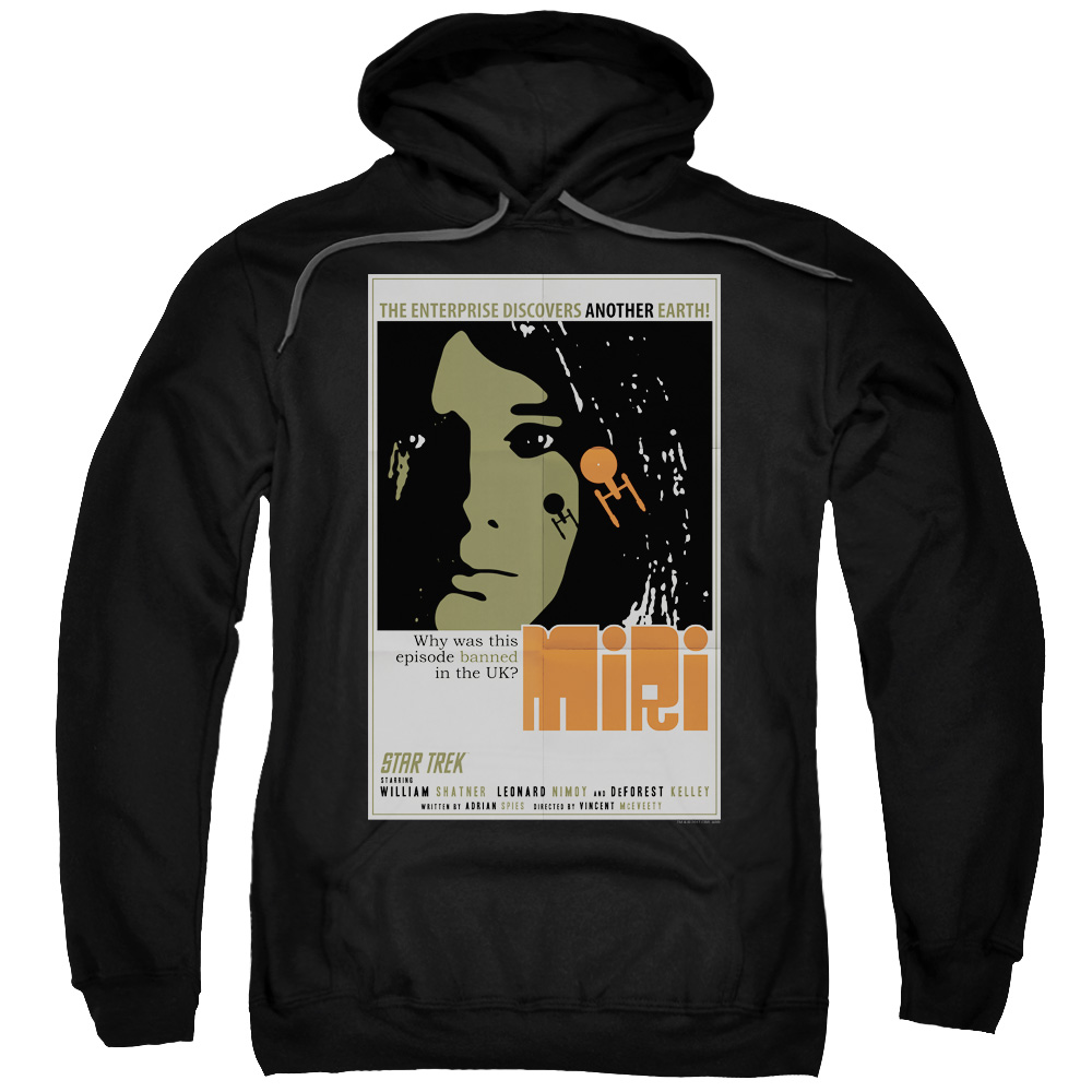 Star Trek & Tos Episode 8 Adult Cotton & Polyster Pull-Over Hoodie, Black - Medium