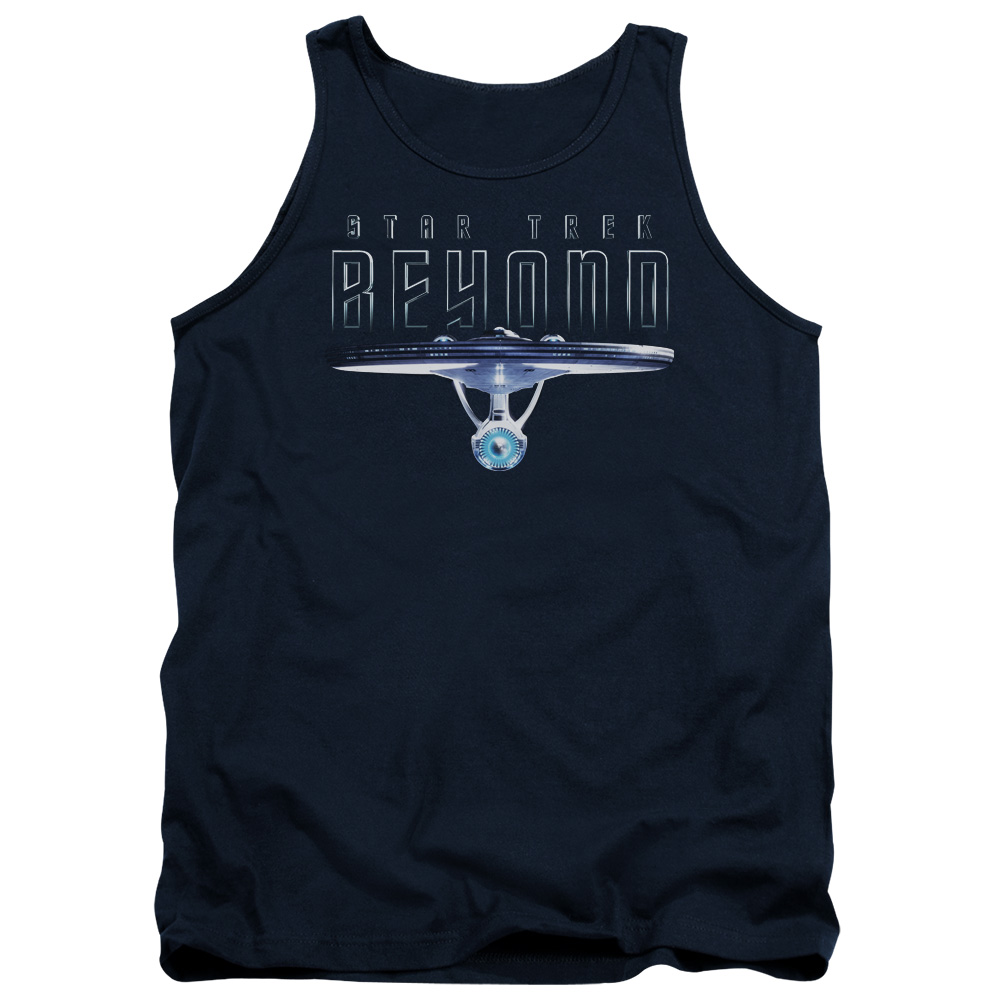 CBS1772-TK-4 Star Trek Beyond & Enterprise Beyond Adult Cotton Tank Top, Navy - Extra Large
