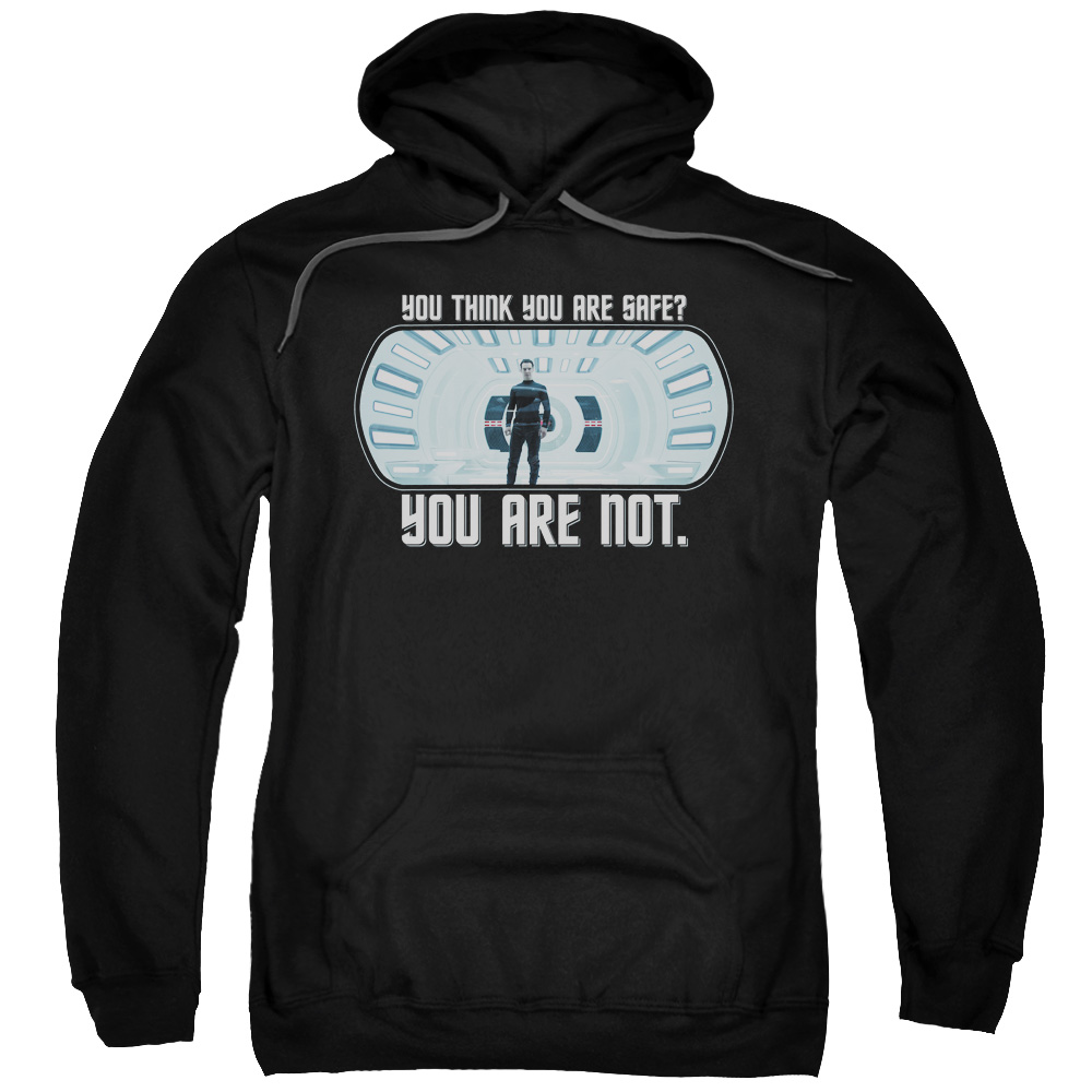 CBS1256-AFTH-7 Star Trek & Not Safe Adult Cotton & Polyster Pull-Over Hoodie, Black - 4X -  Trevco