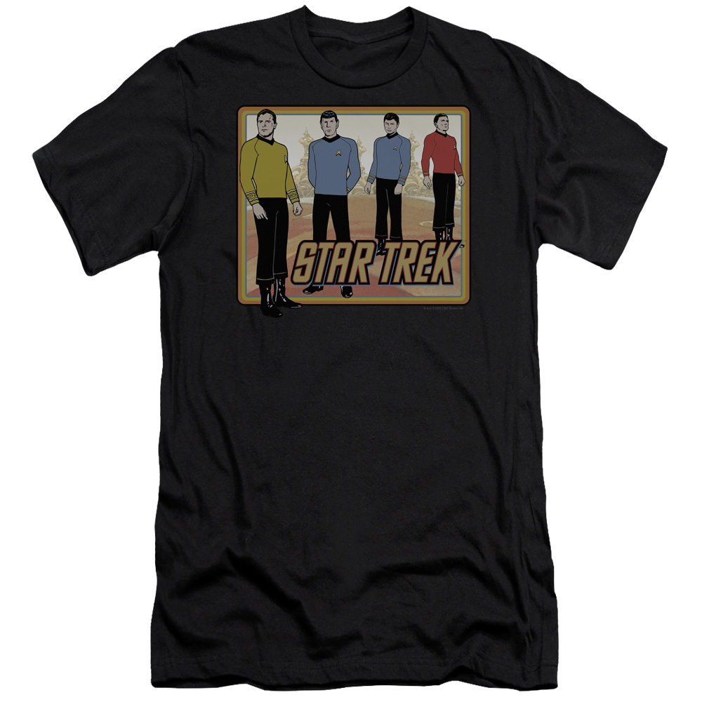CBS396-PSF-1 Star Trek & Classic Premium Canvas Adult Cotton Slim Fit 30-1 T-Shirt, Black - Small -  Trevco