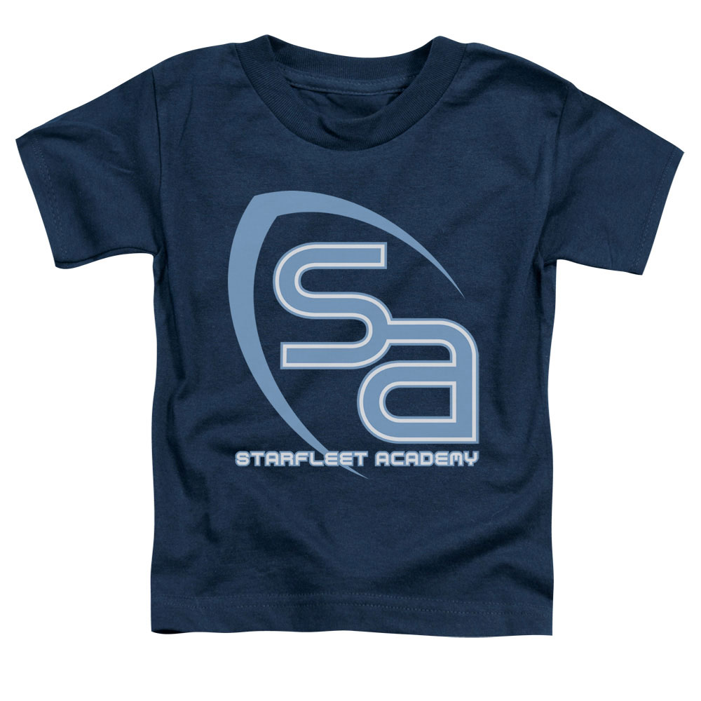 CBS857-TT-2 Star Trek & SA Logo Toddler Cotton Short Sleeve T-Shirt, Navy - Medium - 3 Toddler