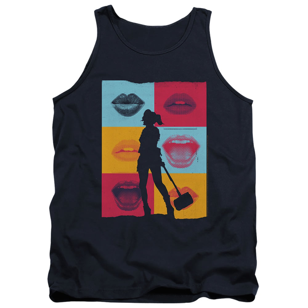 Birds of Prey & Lips-Adult Tank Top, Navy - Medium