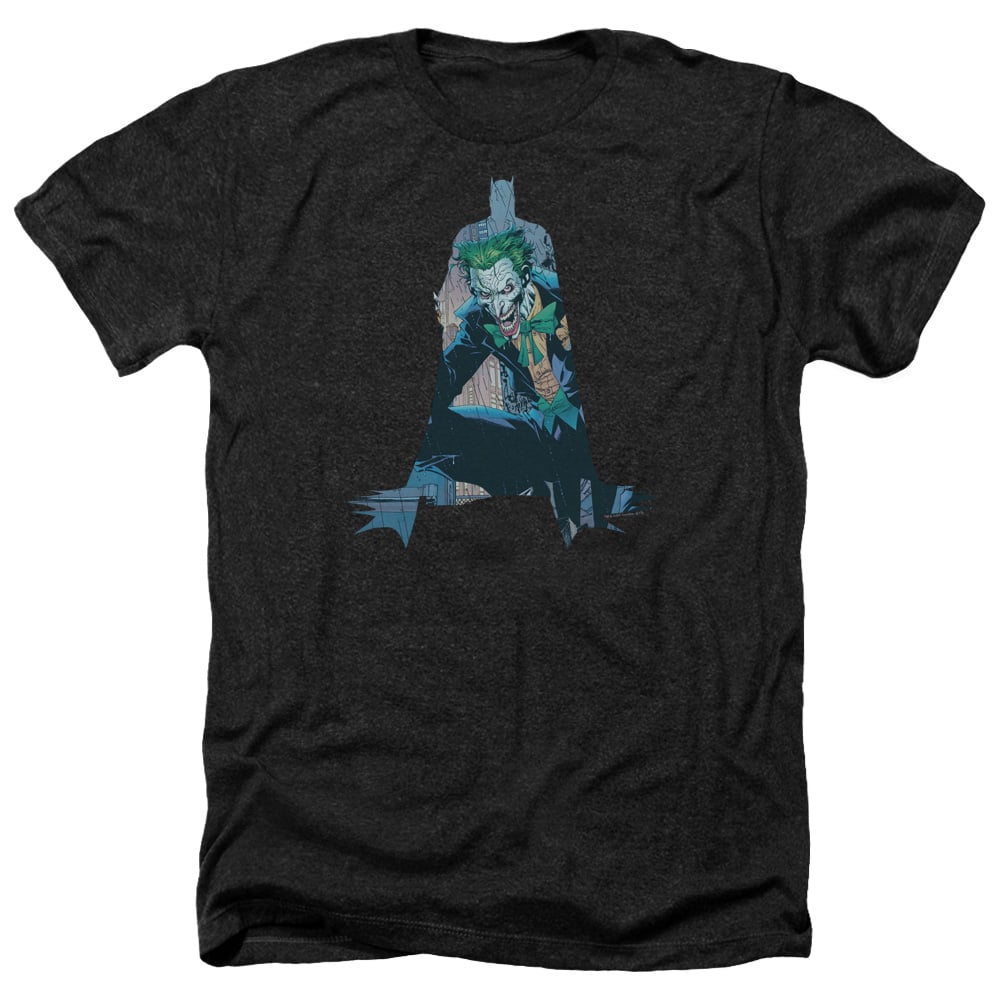 Batman & Scene Inside-Adult Heather T-Shirt, Black - Small