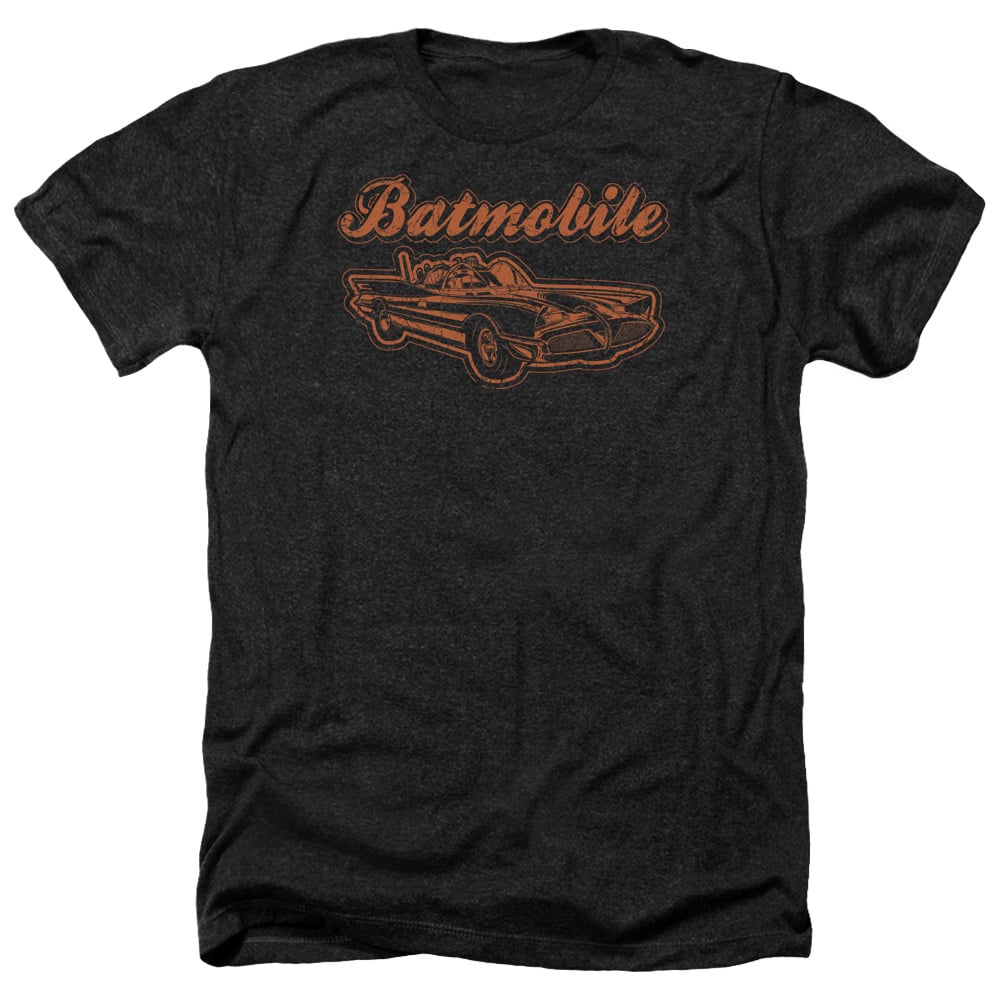 Batman & Batmobile-Adult Heather T-Shirt, Black - Small