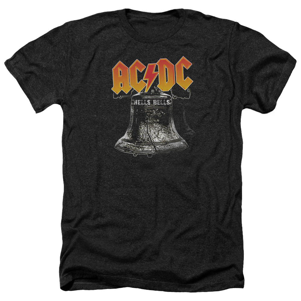 ACDC & Hells Bells-Adult Heather T-Shirt, Black - 3X