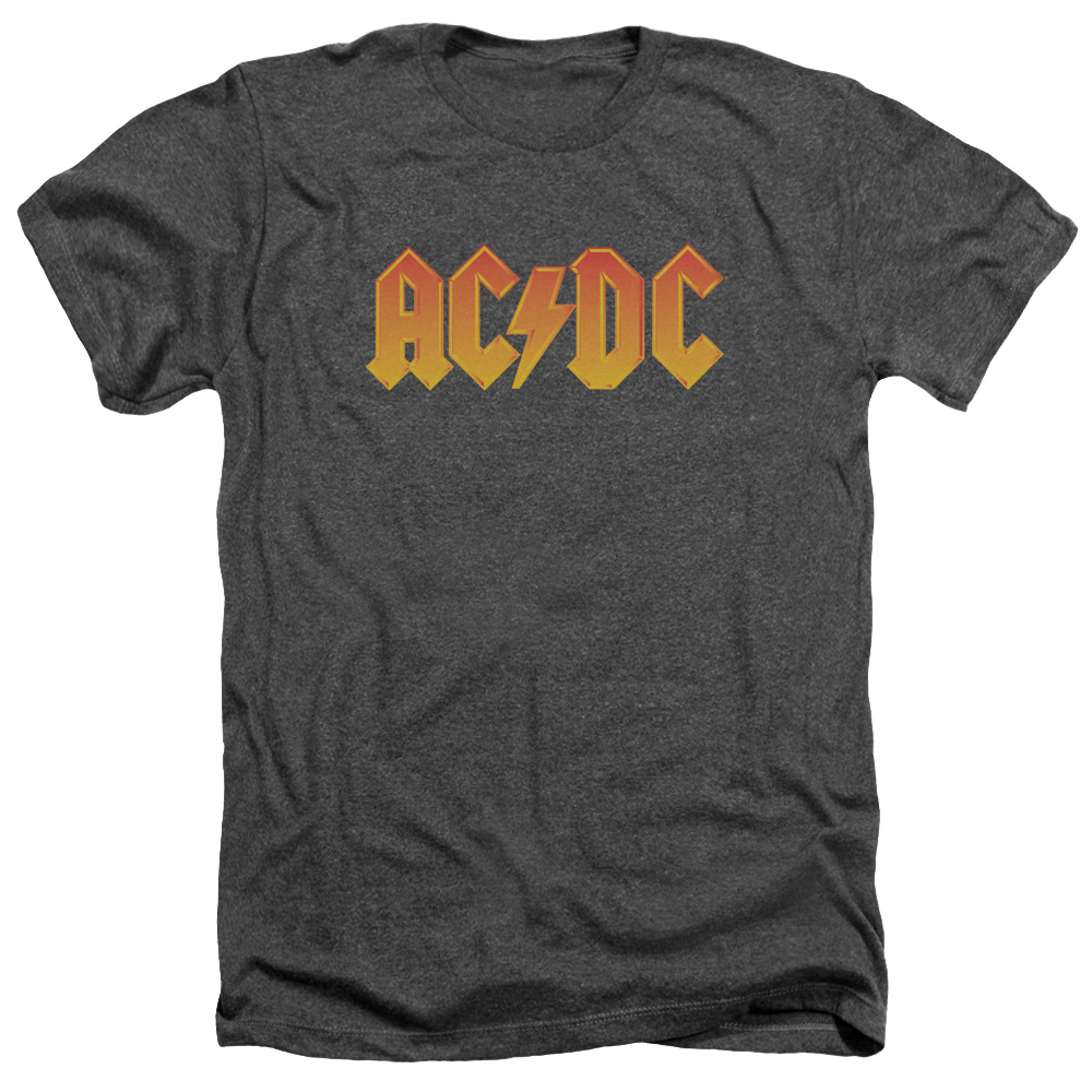 ACDC & Logo-Adult Heather T-Shirt, Charcoal - 3X