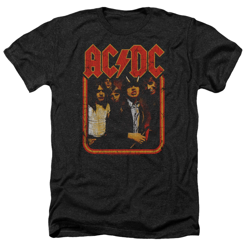 ACDC & Group Distressed-Adult Heather T-Shirt, Black - 3X