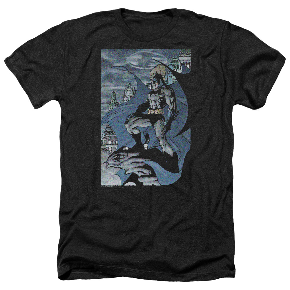 Batman & Seurbat-Adult Heather T-Shirt, Black - Medium
