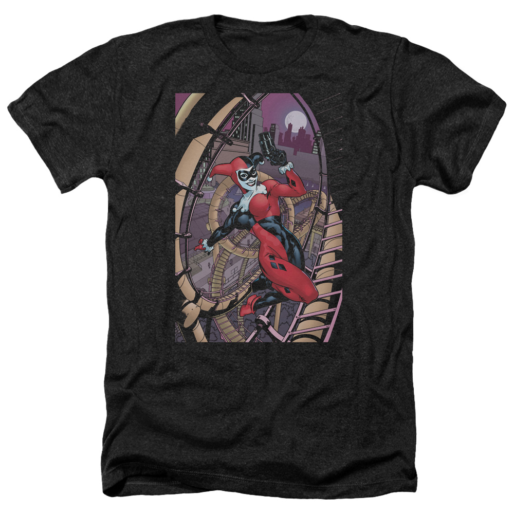 Batman & Harley First-Adult Heather T-Shirt, Black - 3X