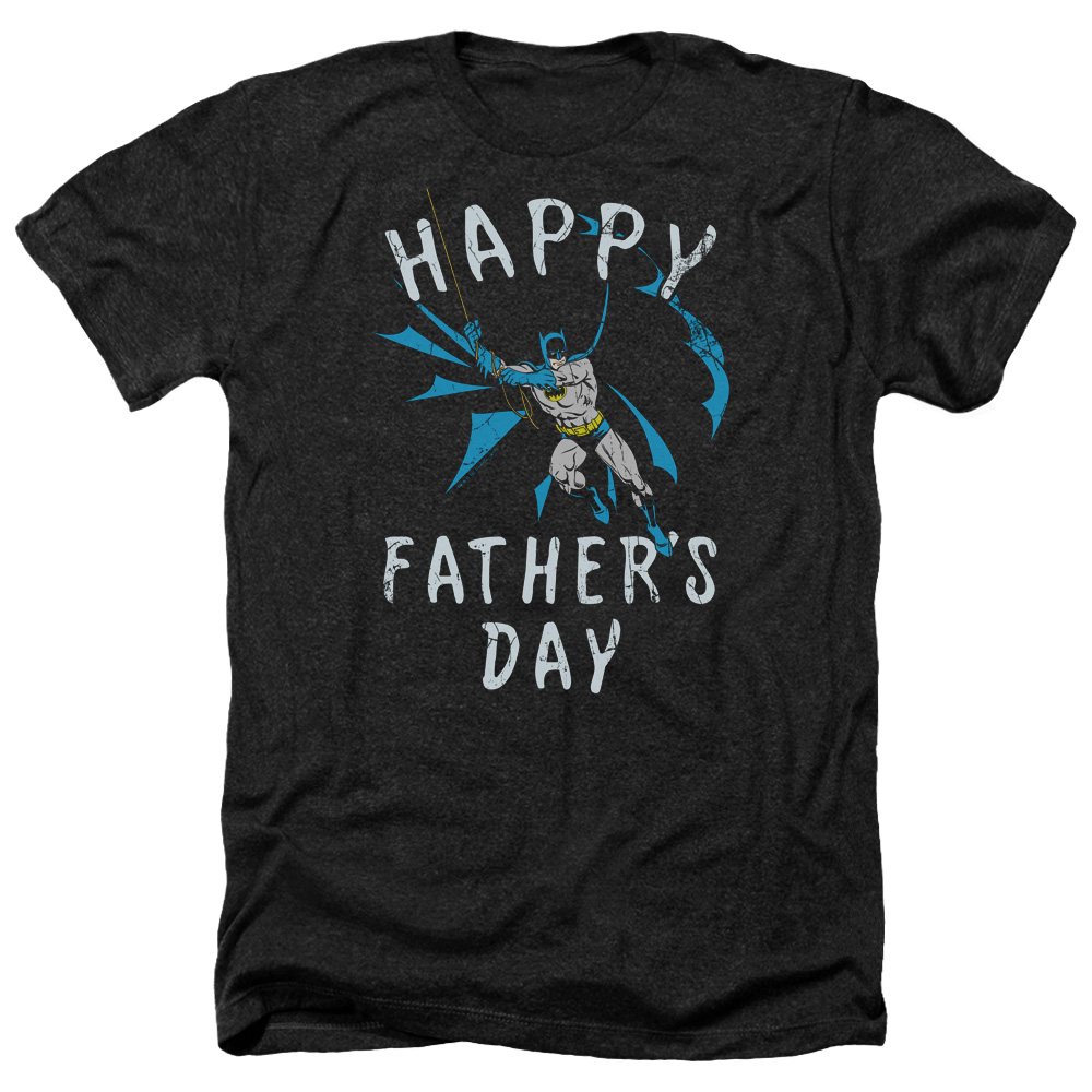 Batman & Fathers Day-Adult Heather T-Shirt, Black - Medium