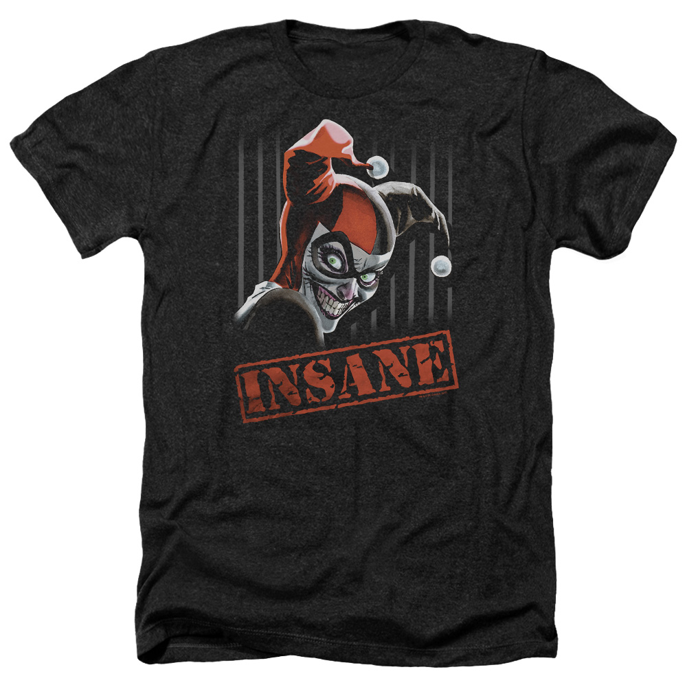 Batman & Insane-Adult Heather T-Shirt, Black - Medium