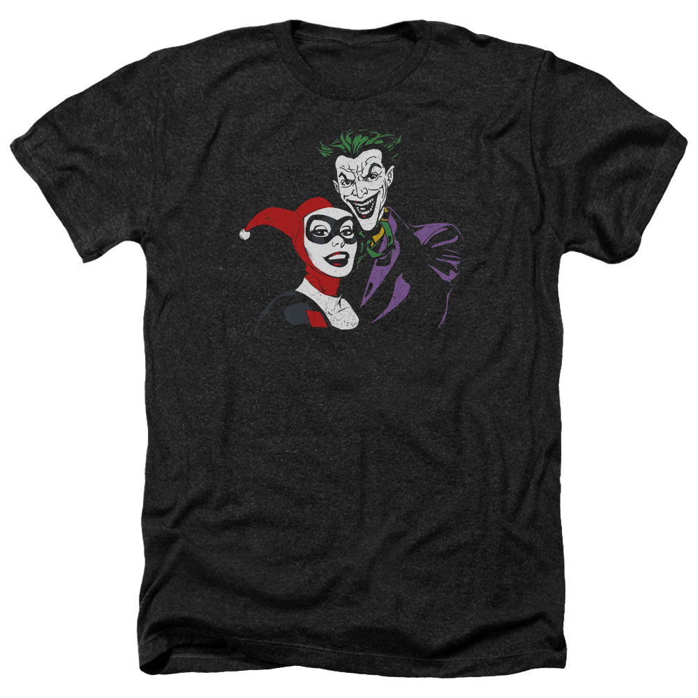 Batman & Joker & Harley-Adult Heather T-Shirt, Black - Medium